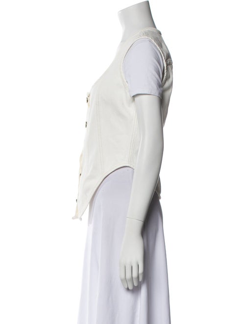 FRAME Scoop Neck Short Sleeve Button-Up Top