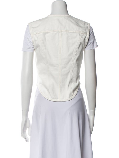 FRAME Scoop Neck Short Sleeve Button-Up Top