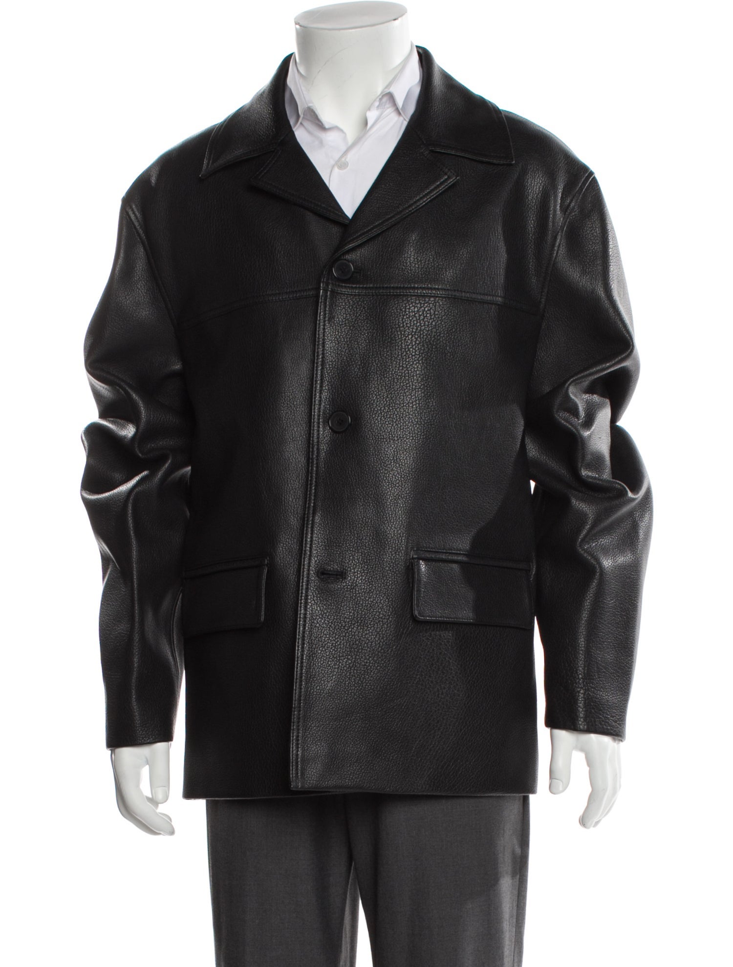 FRAME Lamb Leather Peacoat