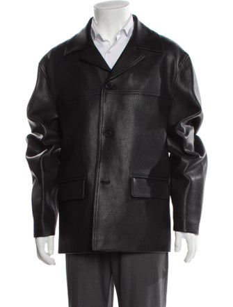 FRAME Lamb Leather Peacoat