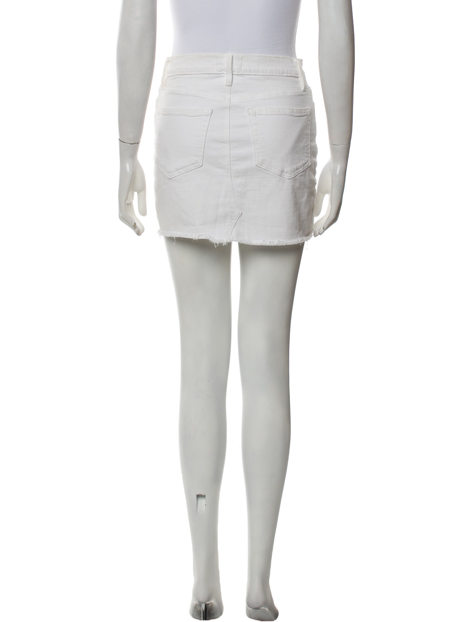 FRAME Raw-Edge Trim Mini Skirt