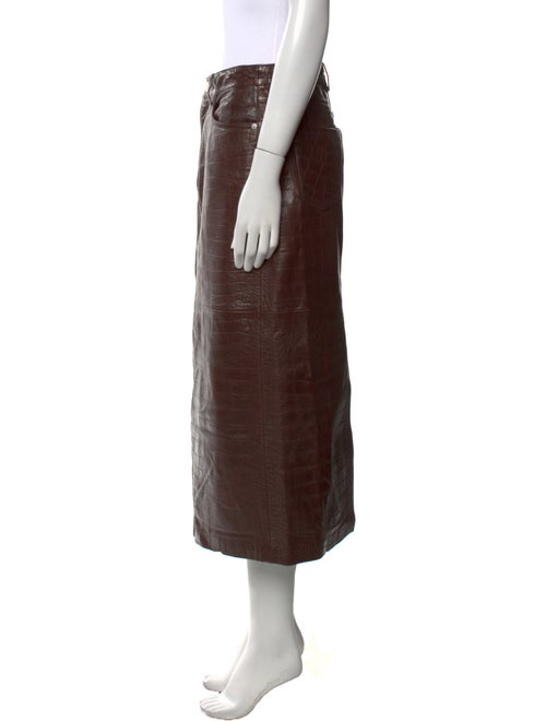 FRAME Leather Midi Length Skirt