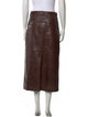 FRAME Leather Midi Length Skirt