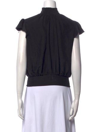 FRAME Silk Mock Neck Crop Top