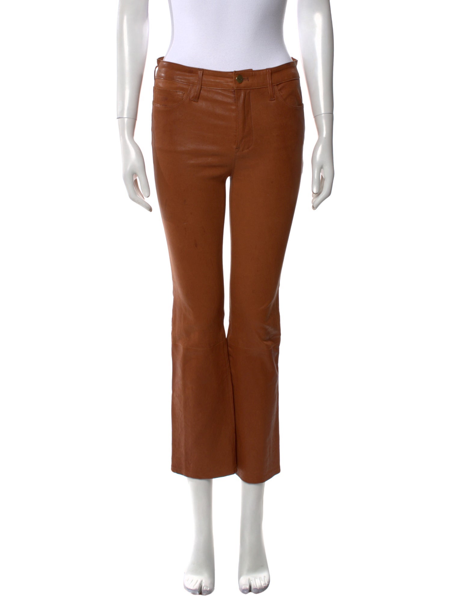 FRAME Lamb Leather Straight Leg Pants