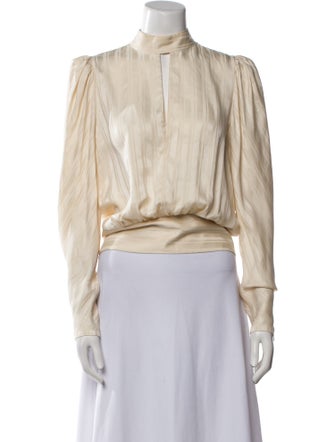 FRAME Silk Mock Neck Crop Top