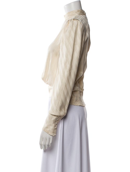 FRAME Silk Mock Neck Crop Top