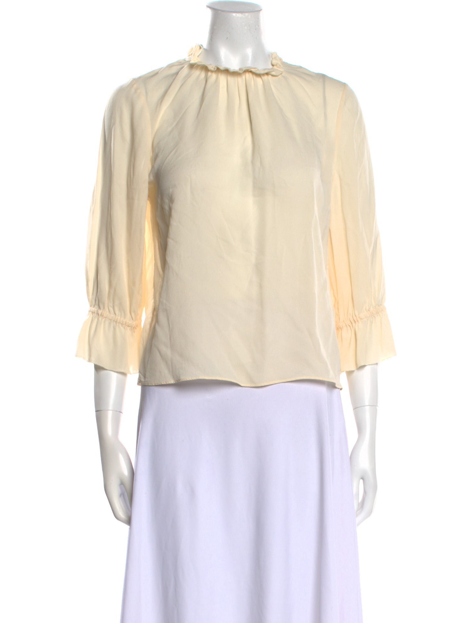 FRAME Silk Crew Neck Blouse