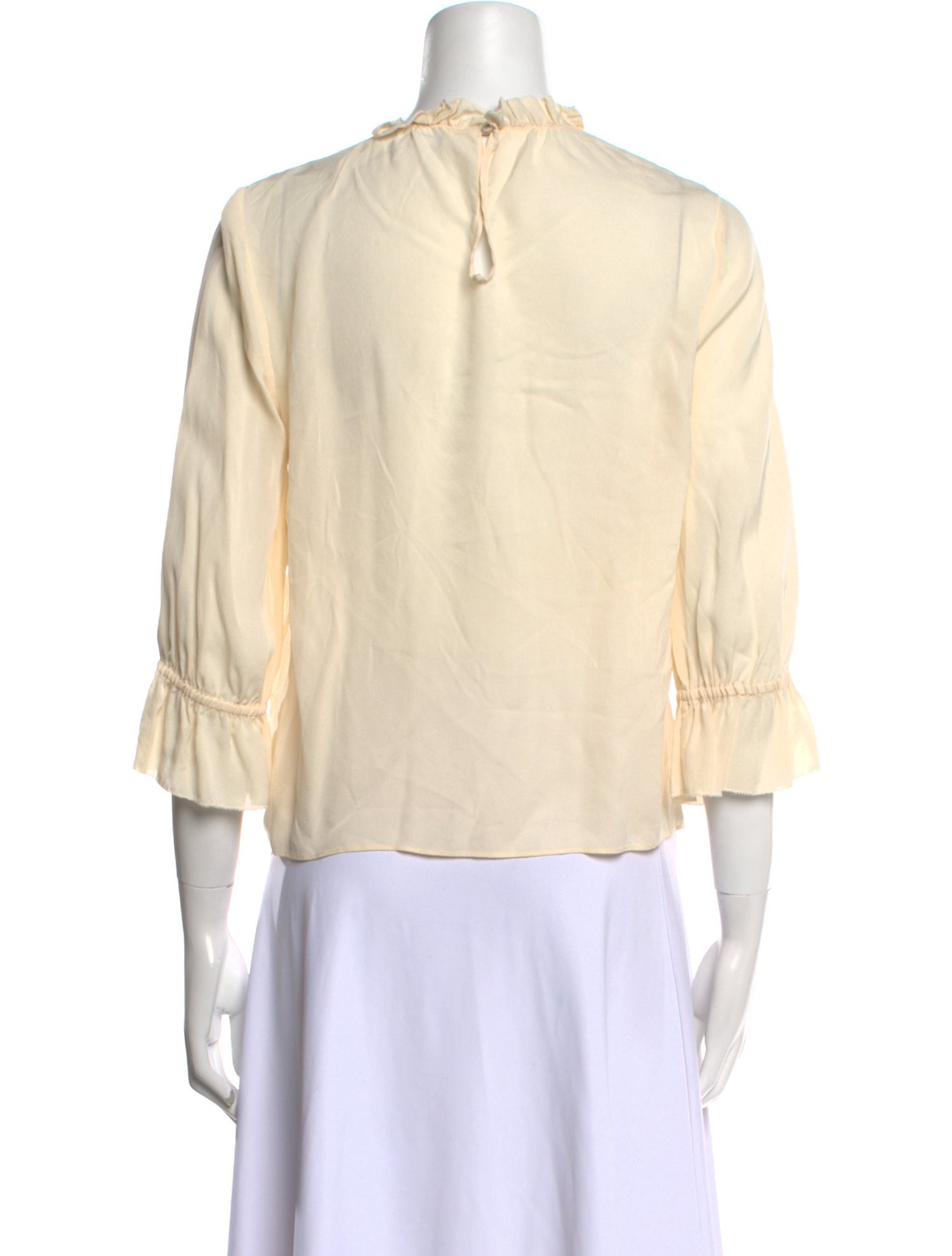 FRAME Silk Crew Neck Blouse