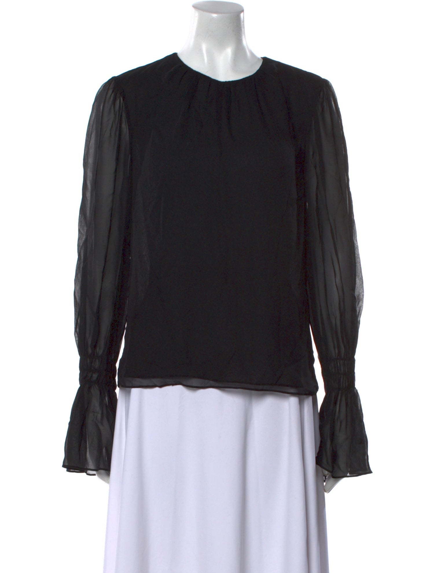 FRAME Silk Crew Neck Blouse