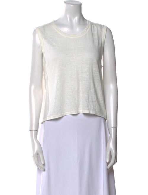FRAME Linen Scoop Neck Top