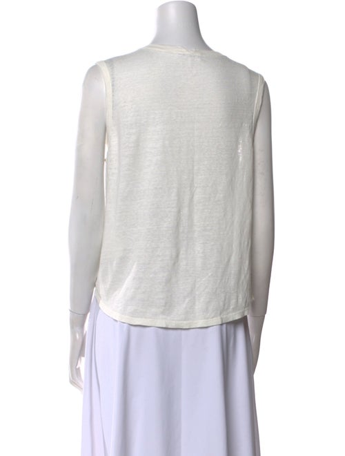 FRAME Linen Scoop Neck Top