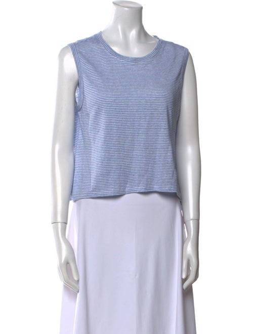 FRAME Linen Striped Crop Top