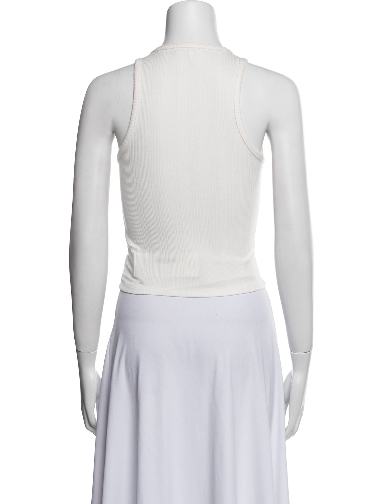 FRAME Silk Crew Neck Crop Top