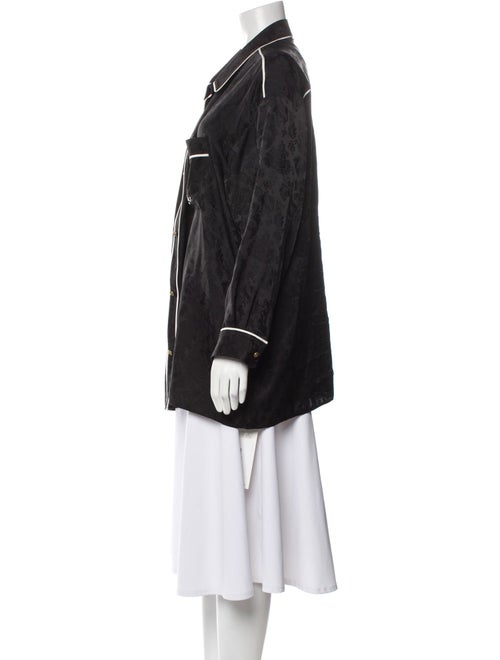 Frame x Ritz Paris Silk Long Sleeve Button-Up Top