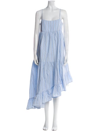 FRAME Striped Midi Length Dress