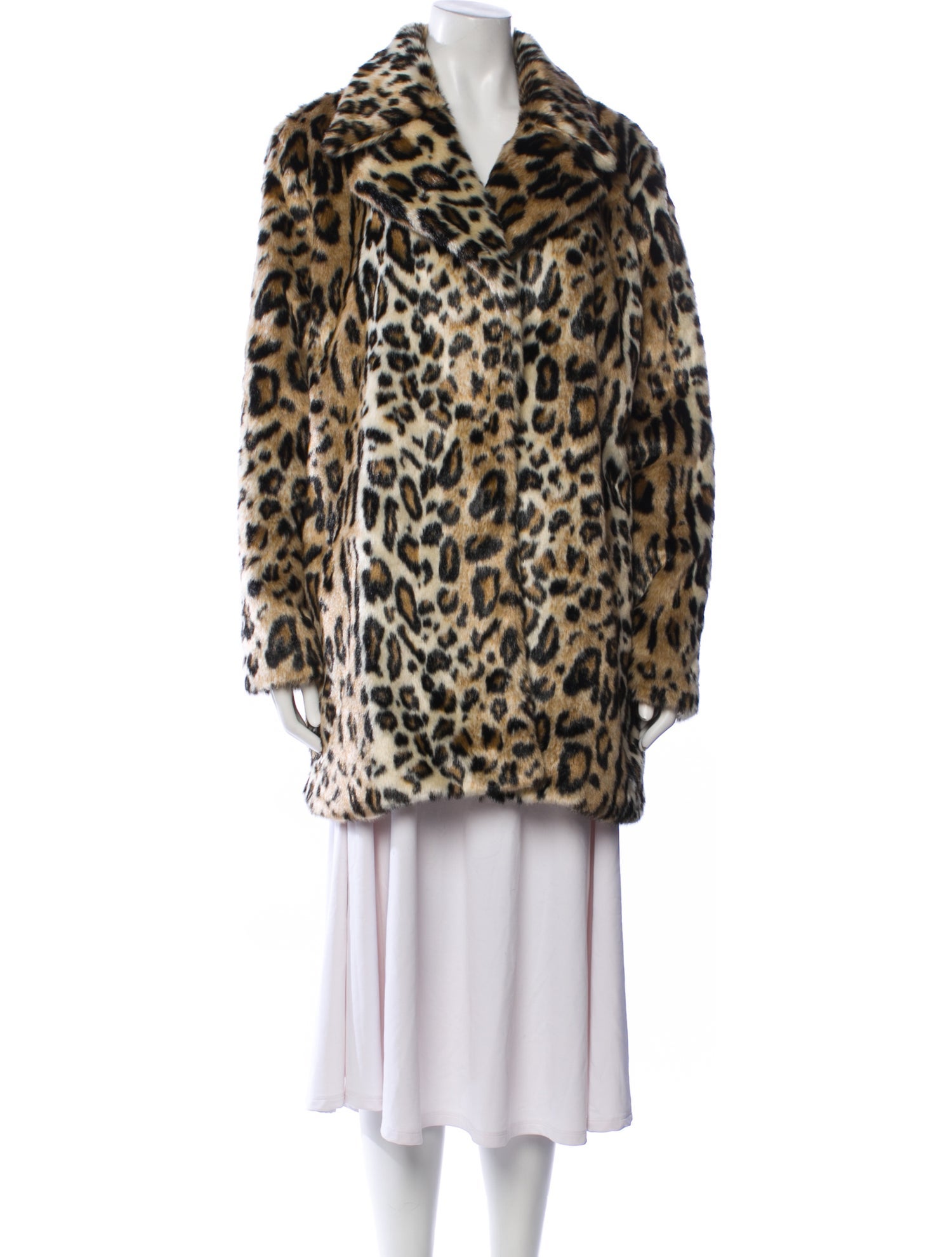 FRAME Faux Fur Animal Print Faux Fur Coat