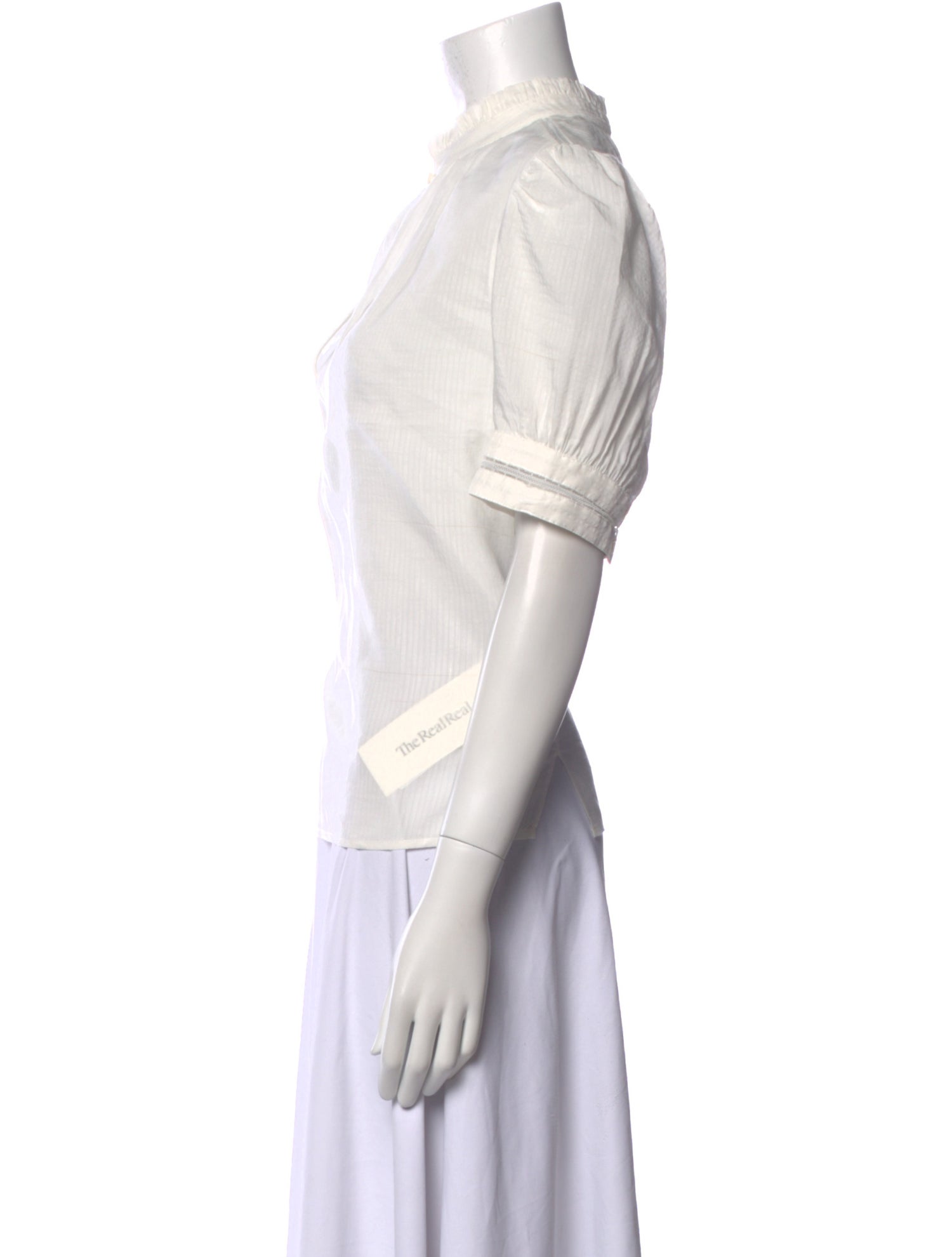 FRAME Mock Neck Short Sleeve Blouse