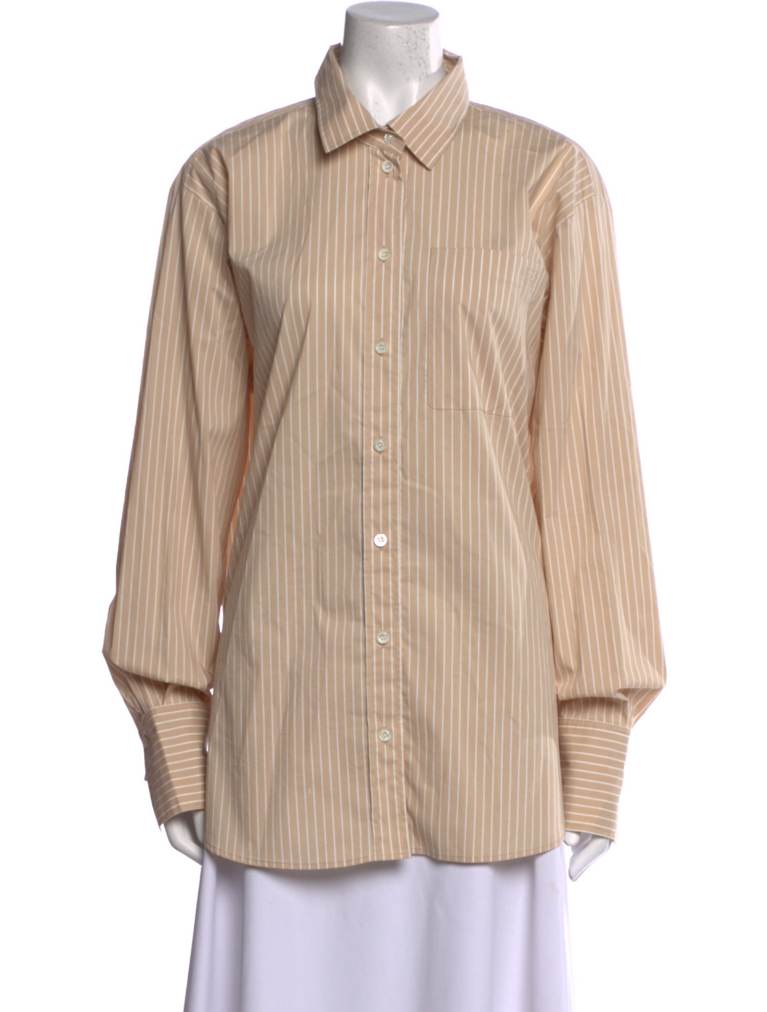 FRAME Striped Long Sleeve Button-Up Top