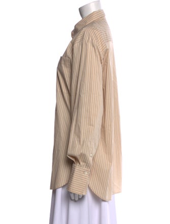 FRAME Striped Long Sleeve Button-Up Top