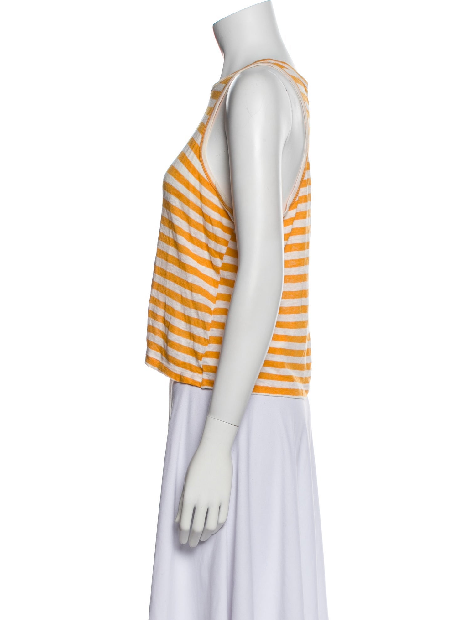 FRAME Linen Striped Crop Top