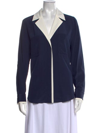 FRAME Silk Long Sleeve Button-Up Top