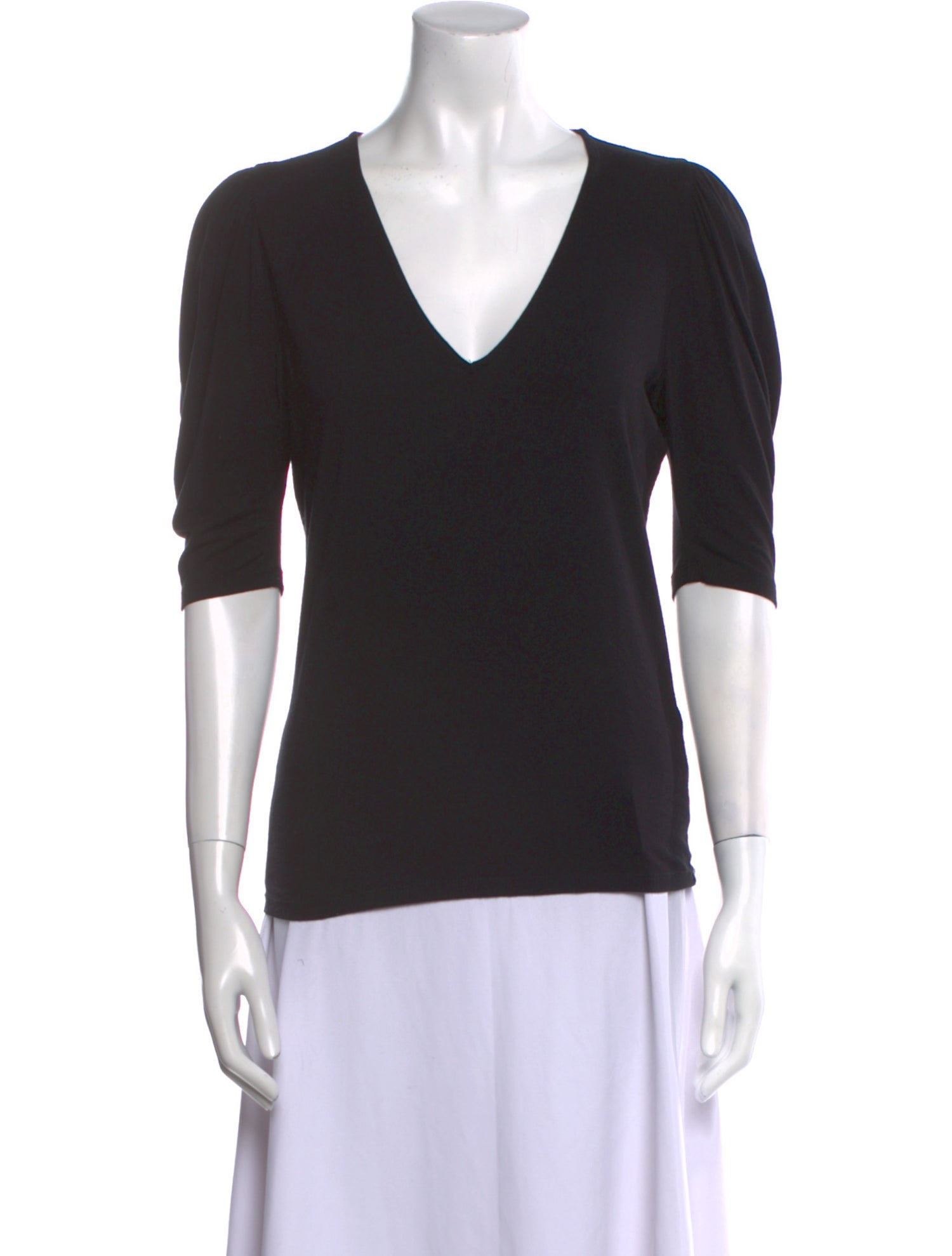 FRAME V-Neck Three-Quarter Sleeve T-Shirt