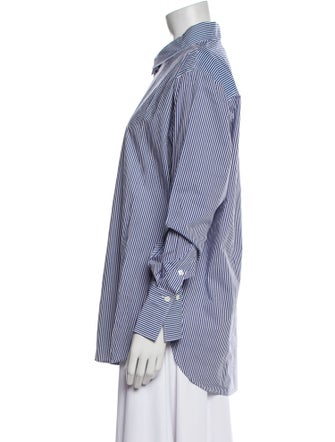 FRAME Striped Long Sleeve Button-Up Top