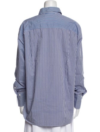 FRAME Striped Long Sleeve Button-Up Top