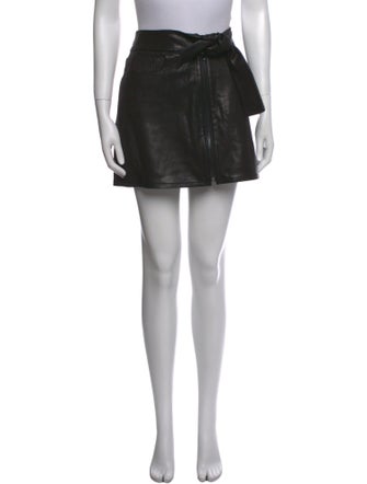 FRAME Lamb Leather Mini Skirt