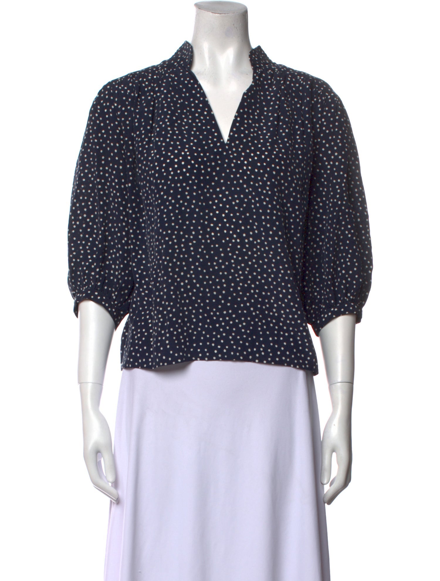 FRAME Silk Polka Dot Print Blouse