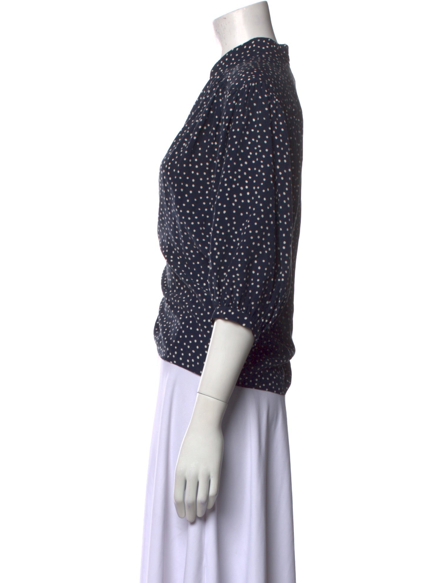 FRAME Silk Polka Dot Print Blouse