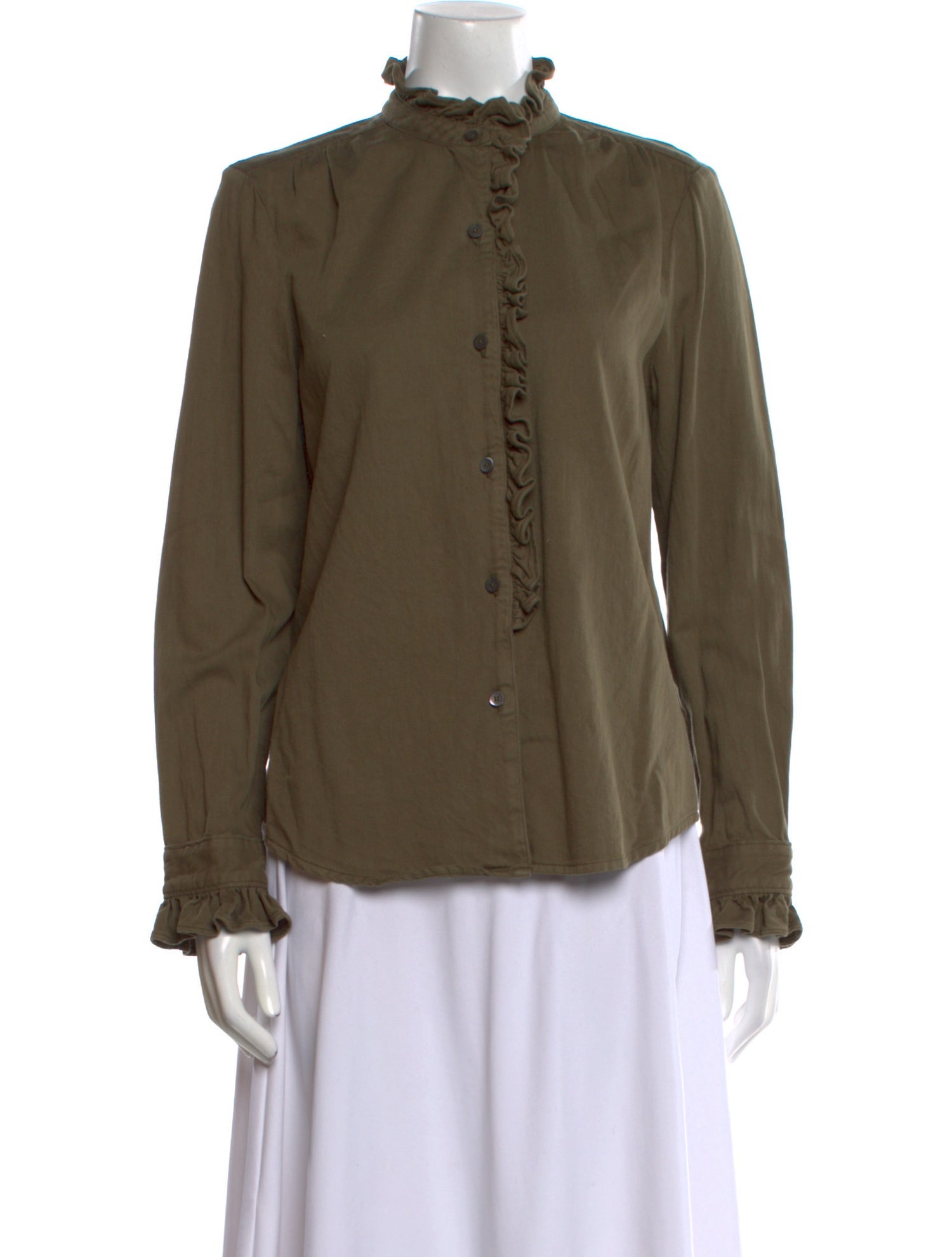 FRAME Mock Neck Long Sleeve Blouse