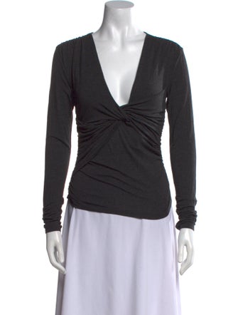 FRAME V-Neck Long Sleeve Top