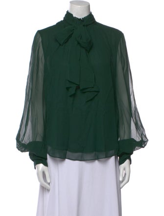 FRAME Silk Mock Neck Blouse