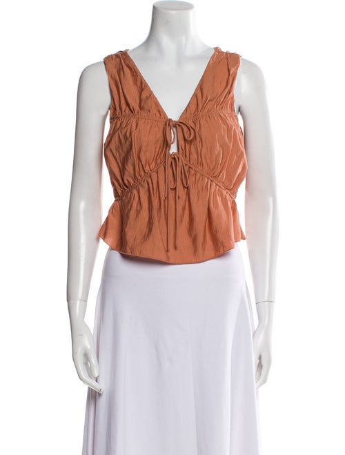 FRAME V-Neck Sleeveless Crop Top