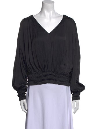 FRAME V-Neck Long Sleeve Sweatshirt