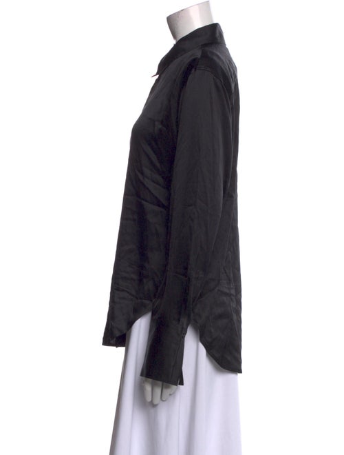 FRAME Silk Long Sleeve Button-Up Top