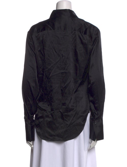 FRAME Silk Long Sleeve Button-Up Top
