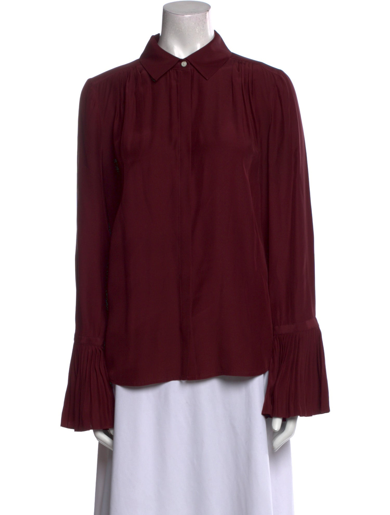 FRAME Silk Long Sleeve Blouse