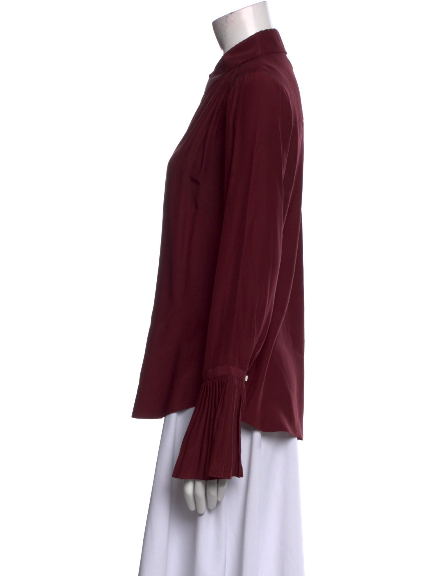 FRAME Silk Long Sleeve Blouse