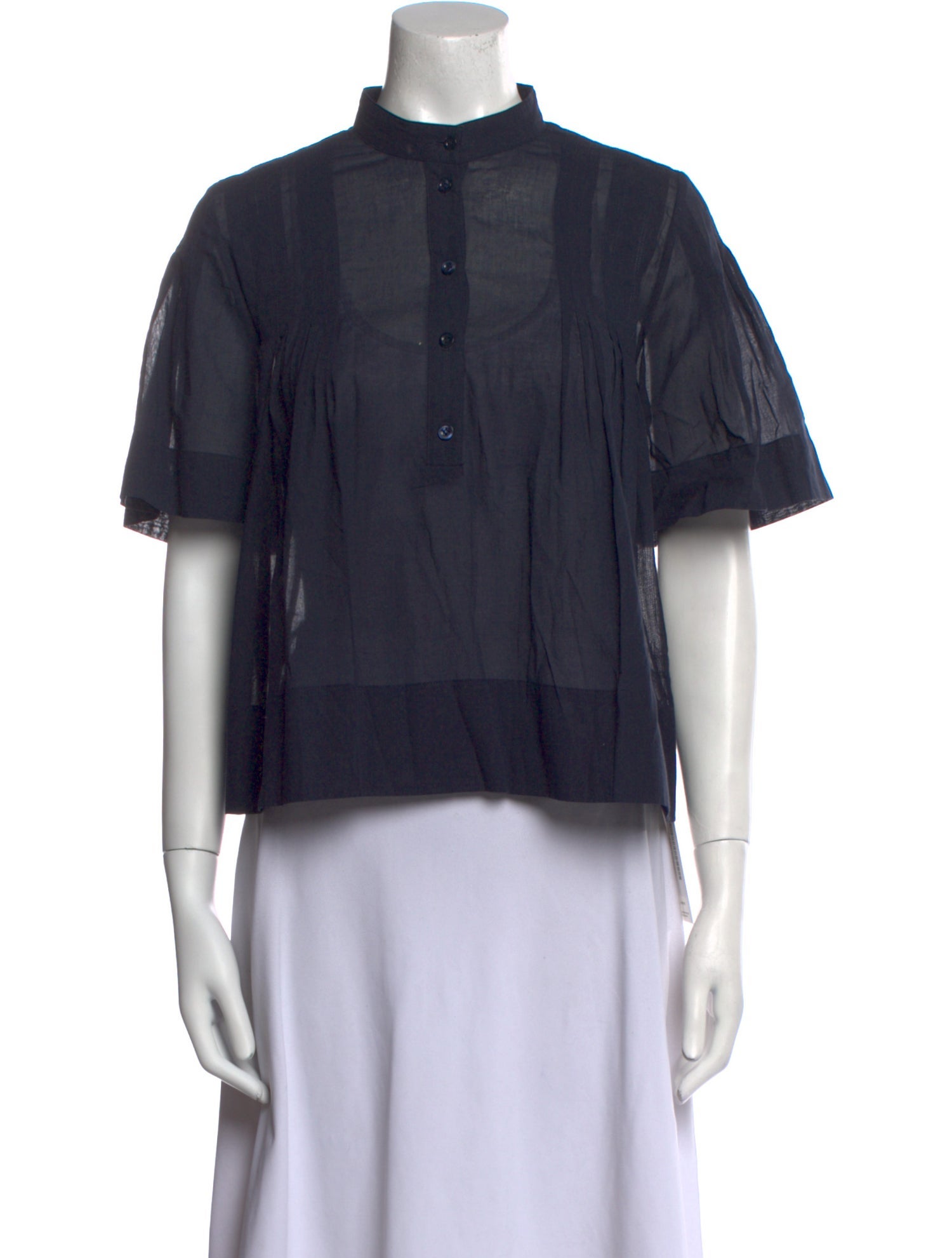 FRAME Mock Neck Short Sleeve Crop Top