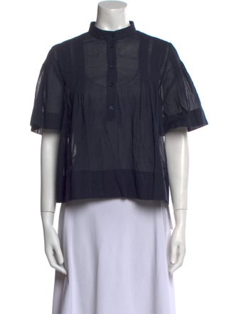 FRAME Mock Neck Short Sleeve Crop Top