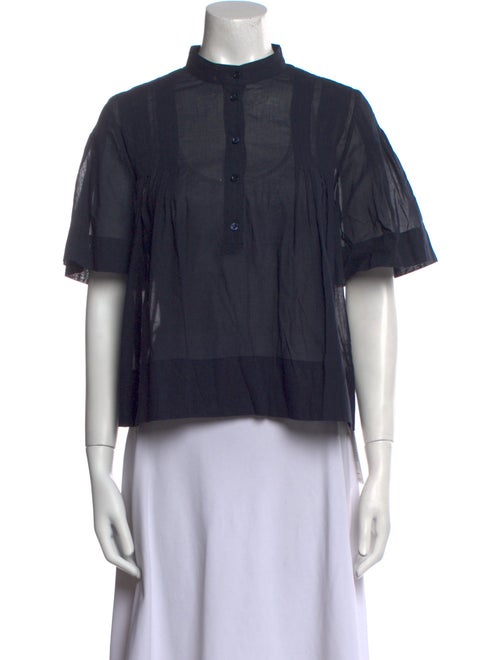 FRAME Mock Neck Short Sleeve Crop Top