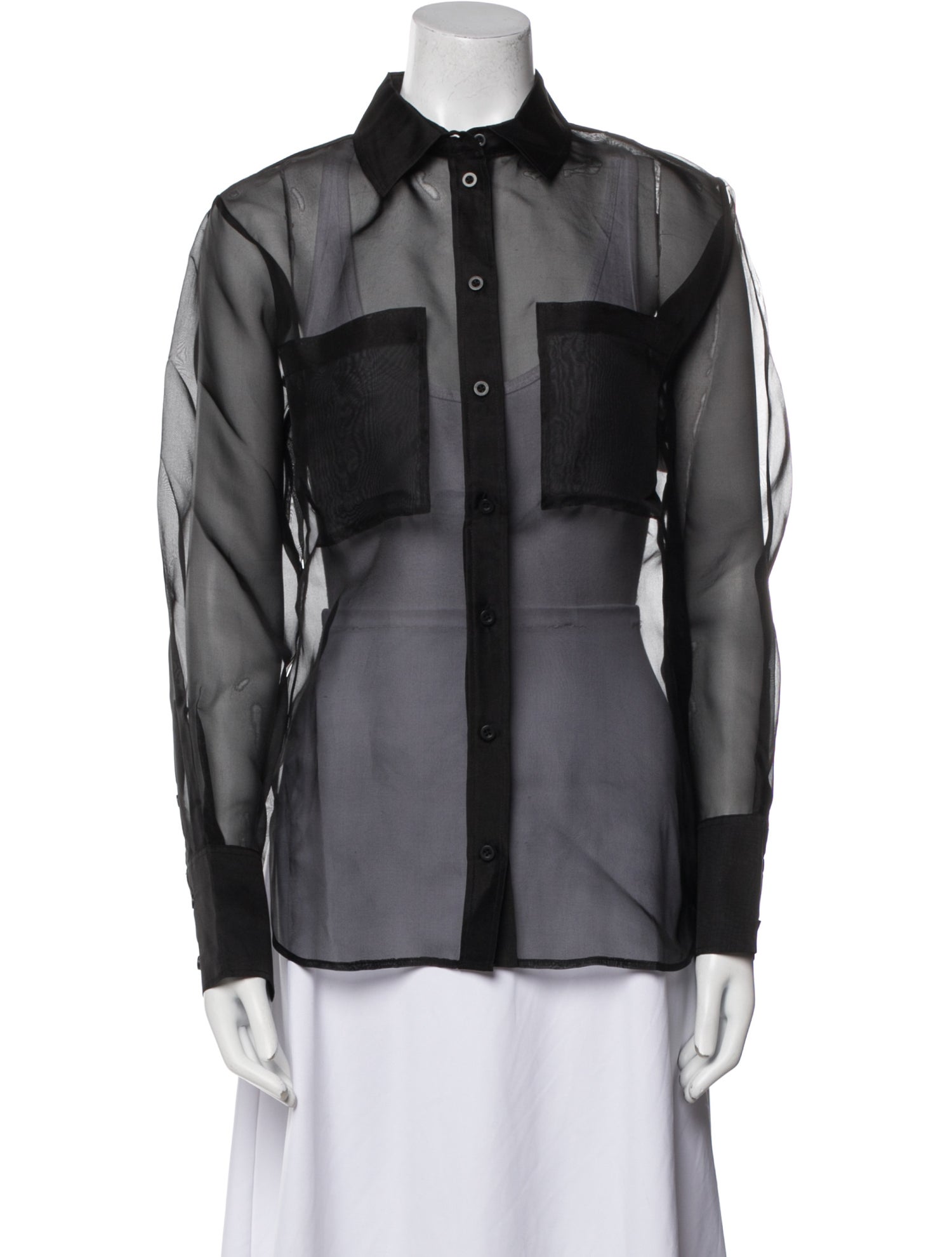 FRAME Silk Long Sleeve Button-Up Top w/ Tags