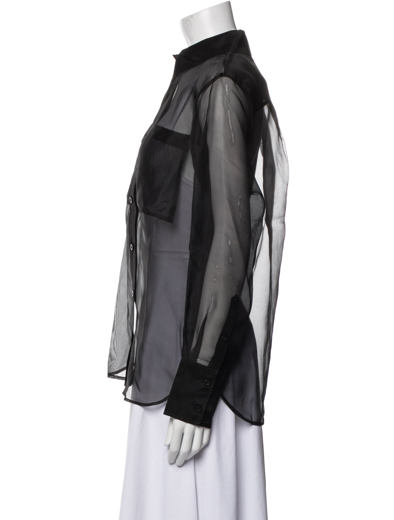 FRAME Silk Long Sleeve Button-Up Top w/ Tags