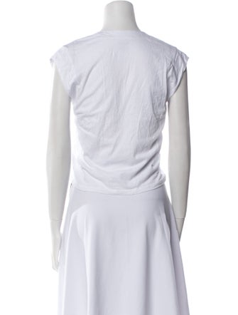 FRAME Supima Cotton V-Neck Crop Top