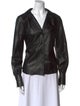 FRAME Lamb Leather Long Sleeve Button-Up Top