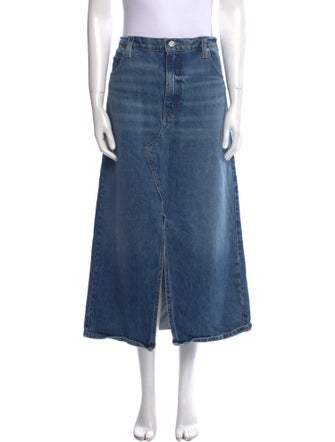 FRAME Raw-Edge Trim Midi Length Skirt