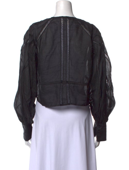 FRAME V-Neck Long Sleeve Crop Top